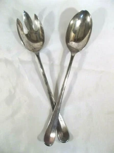 Silverplated Salad Server Set - 13" Salad Spoon and Salad Fork - Picture 1 of 12