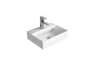 Ceramica Montaggio Aufsatz-Waschbecken Bianco 45,5 x 35,5 X 12 CM Effetto Loto - Foto 1 di 7