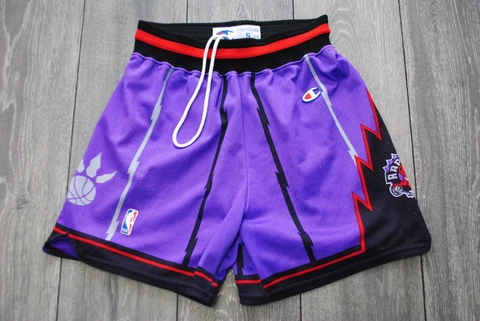 NBA TORONTO RAPTORS BASKETBALL SHORTS CHAMPION VINTAGE PURPLE SIZE MENS SMALL Cover