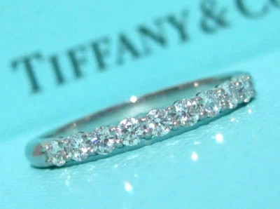 $4,400 TIFFANY & CO. FOREVER .27 DIAMOND PLATINUM ENGAGEMENT WEDDING BAND RING 6 - Image 1 of 4