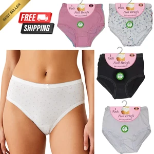 Damen-Maxislips Baumwolle Unterwäsche 100 % volle bequeme Passform Größen UK 10–24 - Bild 1 von 7