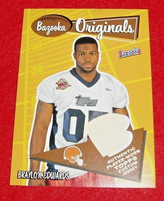 2005 Topps Bazooka Braylon Edwards Cleveland Browns RC Jersey Patch Swatch Relic - Image 1 of 2