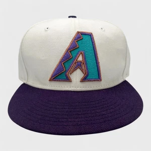 New Era Arizona Diamondbacks White Purple MLB Baseball 59Fifty Fitted Hat Cap 7 - Picture 1 of 3