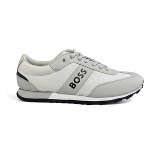 BOSS Mens Trainers White Casual Sneakers With Logo Parkour Runn - Size 11 - Picture 1 of 6
