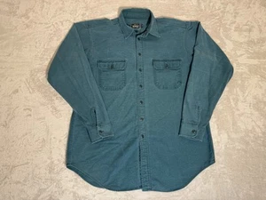 Vintage Woolrich XL Long Green Heavyweight Button Shirt Jacket Shacket - Picture 1 of 5
