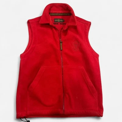 VTG Unisex Guinness Beer Red Fleece Adjustable Full Zip Vest-Embroidered Guinnes - Image 1 of 4