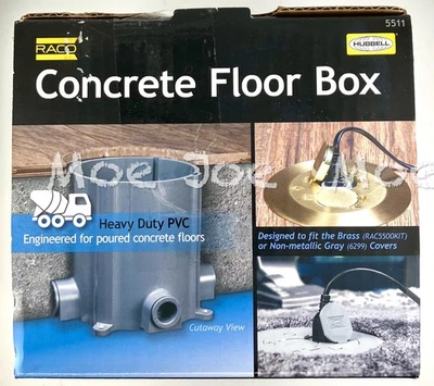 Caja de piso de hormigón, caja eléctrica redonda de plástico HUBBELL RACO, modelo 5511 Foto 1 de 4
