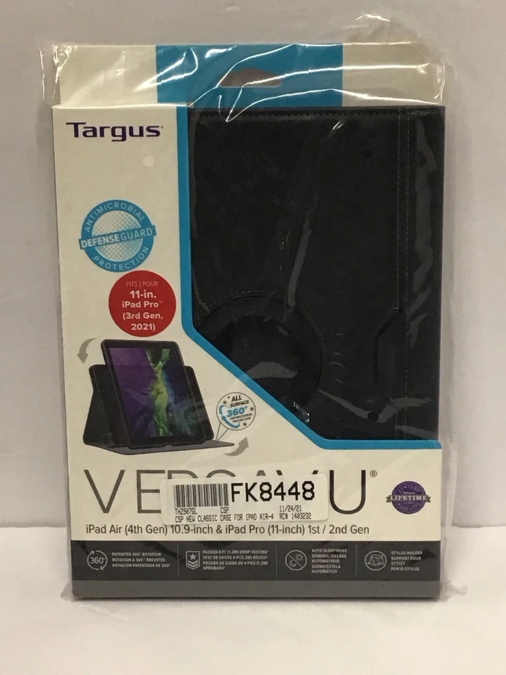 Targus VersaVu Antimicrobial Carrying Case for 10.9" To 11" Apple iPad THZ907GL - Image 1 of 2