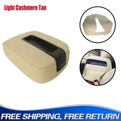 For 2007-2014 GMC Sierra 1500 2500 3500HD Leather Console Armrest Cover Tan#333 - Image 1 of 4
