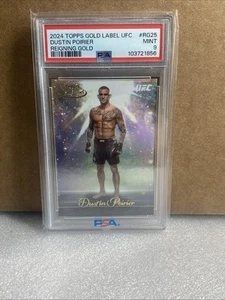 2024 Topps Gold label Dustin Poirier Reigning Gold SSP PSA 9 - Foto 1 di 2