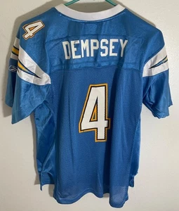 New Reebok NFL Chargers Dempsey #4 Jersey L Blue & White Mesh - Picture 1 of 5