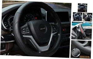 Microfiber Leather Steering Wheel Cover Universal 15 inch (Black) - Picture 1 of 6