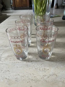 6er Set: Seltenes Vintage Carstairs White Seal Blended Whiskey Glas Gold Rot Selten - Bild 1 von 7