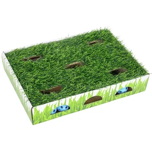 Caja de caza parche de hierba juguete interactivo para gatos juego de murciélago y swat para gatos de interior - Imagen 1 de 7