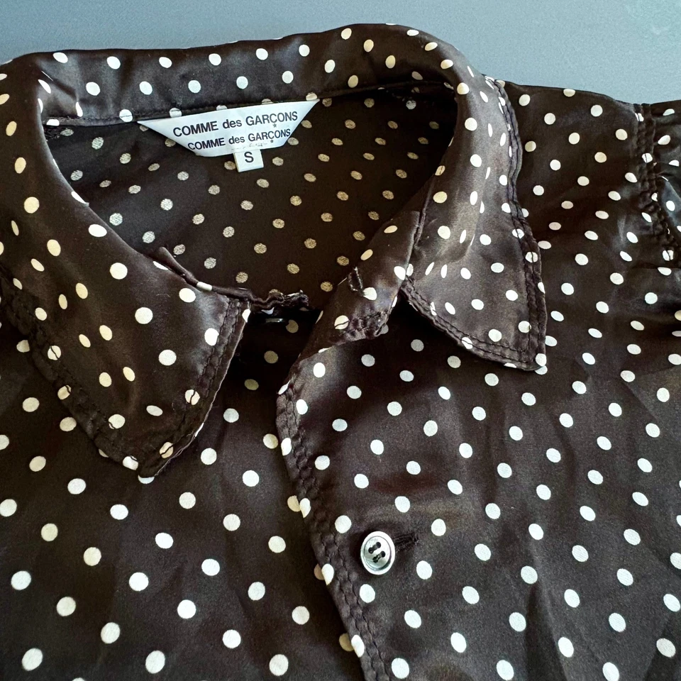女式 Comme des Garçons 黑色圆点衬衫 - 尺寸 S - 日本制造 — 第 1/4 张图片