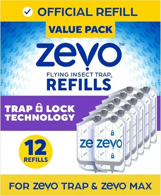 Zevo Flying Insect Trap Refill Cartridges -Easy to Use (12 Refill Cartridges) - Image 1 of 4
