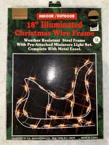 Siluetas navideñas vintage trineo pared iluminada 18" decoración interior exterior - Imagen 1 de 2