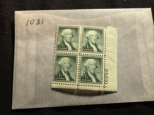 US Stamp Scott # 1031 - Block Of 4 - George Washington - MNH -1954 Dark Green - Picture 1 of 2