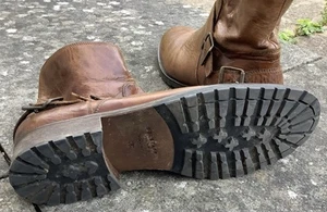 BELSTAFF MENS TRIALMASTER BROWN LEATHER BOOTS. UK 11 EU 48 MADE IN ITALY.  - Picture 1 of 17