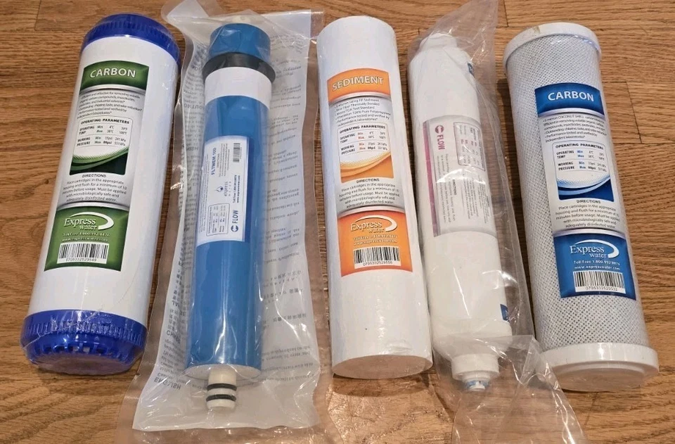 5 Various Express Water Alkaline Reverse Osmosis Water Filtration System Filters - Image 1 of 4