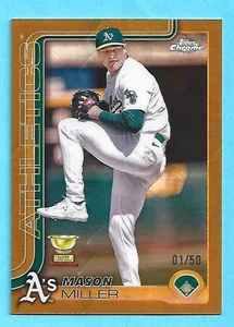MASON MILLER 2025 Topps Cromo Logofractor Oro Refractor #142 A 's #d 01/50 - Imagen 1 de 1