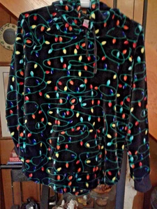 X Mas Lights Hooded Jacket Pull Over- NO/BO   XL (15-17)  Polyester - Picture 1 of 3