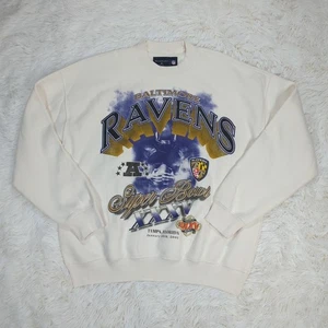 Mens Abercrombie & Fitch Baltimore Ravens Graphic Crew Neck Sweatshirt Cream Med - Picture 1 of 4