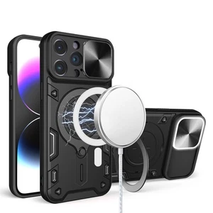 For iPhone 13/14 Case Magnetic Ring with Camera Lens Protection + Tempered Glass - Picture 1 of 6