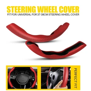 Cubierta de volante de coche roja de fibra de carbono de 15 pulgadas ABS para Mercedes Benz 37-38 cm - Imagen 1 de 12