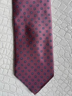 VTG Hanover Street Necktie Silk Dusty Rose Pink Blue Geometric USA 3” X 57.5” - Image 1 of 4
