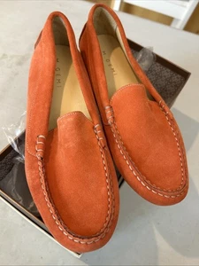 M. Gemi (Gr. 9 US / 40 EU) Schuhe Orange Wildleder Made in Italy Driving Halbschuhe - Bild 1 von 9
