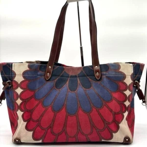 MIU MIU Flower Motif Tote Bag Shoulder Bag used canvas - Picture 1 of 16
