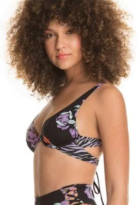 Maaji 274595 Mauve Moonlight Tribe Underwire Bikini Top Black MD - Image 1 of 3