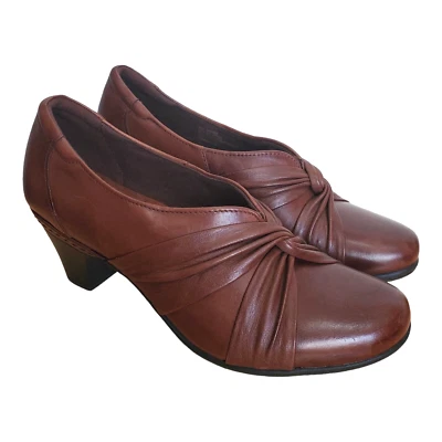 Zapatos Cobb Hill by New Balance para mujer 9,5N marrón rojo zueco cuero tacón de salón Foto 1 de 4