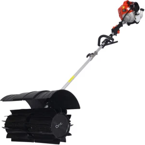 Heavy Duty 2.4HP Power Sweeper 52cc Handheld Gas Powered Broom Snow Dirt Walkway - Picture 1 of 11