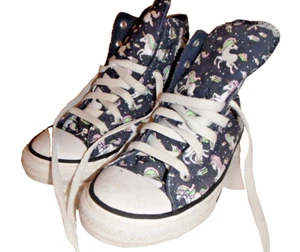 Converse Chuck Taylor All Star HiTop Juniors Shoes Unicorn Size 3 Big Girls Used - Picture 1 of 9