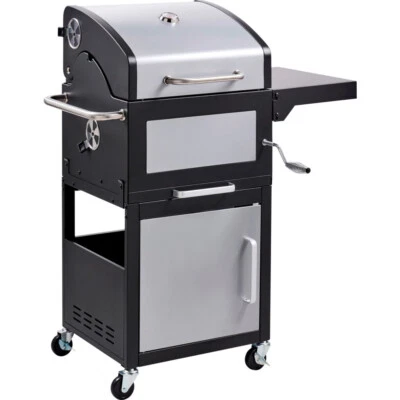 GRILLCHEF Landmann Grillwagen mit Thermometer fahrbar Holzkohlegrill BBQ Grill