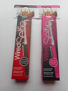 Universal Mobile Expandable Wired Selfie Stick For Android & iOS Pink or Black - Picture 1 of 7