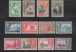 GOLD COAST JULIO 1948, JUEGO DEFINITIVO SG# 135-146, CV £85, BISAGRAS - Imagen 1 de 3