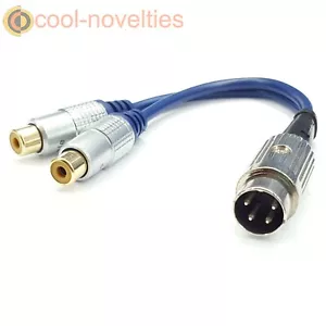 4 pin DIN plug TO 2 X Phono RCA Sockets Cable for Quad 405 (15 CM) - Picture 1 of 2