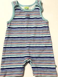 2006 Sesame Beginnings 12 Months Soccer Baby Striped Sleeveless Romper Stars - Picture 1 of 7