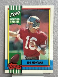 1990 Topps Tiffany Football #1 Joe Montana 1989 Record Breaker