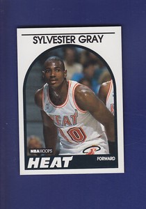 Sylvester Gray RC 1989-90 NBA Hoops Basketball #204 (NM) Miami Heat