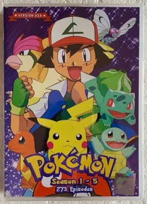 Pokemon Season 1~5 (273 Episodes) Complete Anime DVD (English Version) FREE SHIP Foto 1 de 4