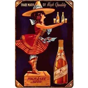 Vintage Miller High Life Beer Metal Sign 12" x 8" Trademark of High Quality - Picture 1 of 2