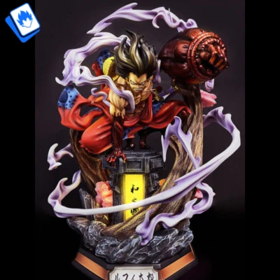 Action Figure One Piece Monkey D Rufy Gear 4 LED 26cm STATUA DA COLLEZIONE Anime - Immagine 1 di 4