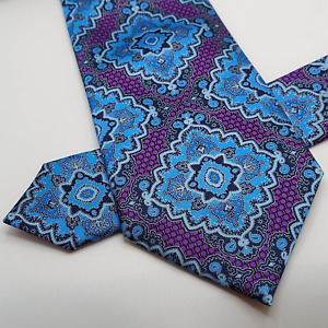 Ermenegildo Zegna Men's Neck Tie XXXXX 100% Silk Blue Purple 58"L 3.5"W NWT