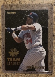 1995 Fleer Team Leaders Kirby Puckett Rick Aguilera #9