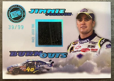 JIMMIE JOHNSON 2008 08 PRESS PASS BURNOUTS RACE USED TIRE #BO7 #ED 39/99 - Image 1 of 2