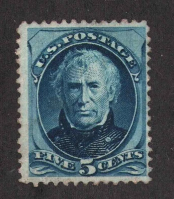 1875 US SC 179 5c Blue, Zachary Taylor, MH Mint F/VF - Image 1 of 3